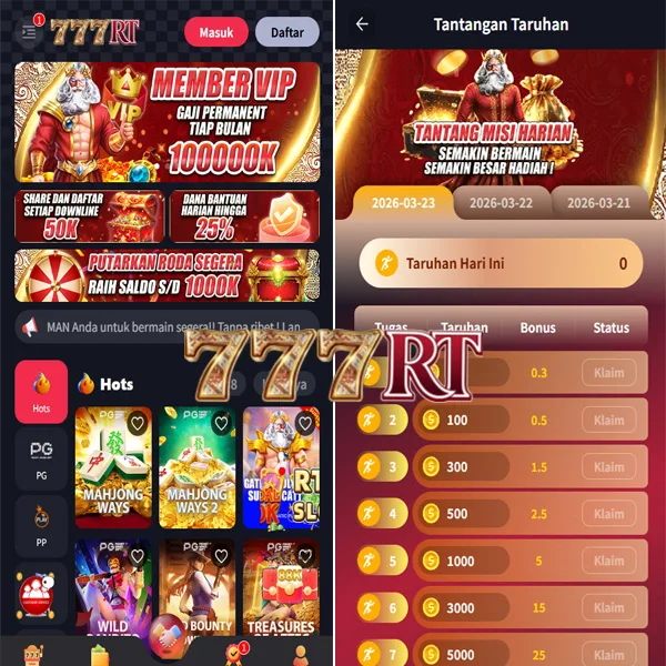 777RT Bonus Member Baru 100%